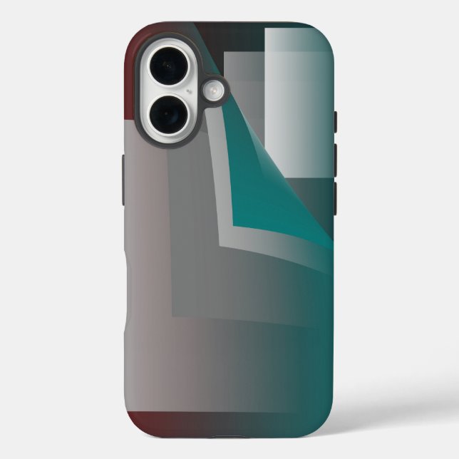 Funda iPhone 16 Páginas grises de Borgoña verde azuladas (Reverso )