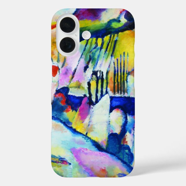 Funda iPhone 16 Paisaje con lluvia de Wassily Kandinsky (Reverso )