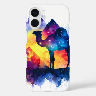 Funda iPhone 16 Paisaje de camellos egipcio estrellado cósmico