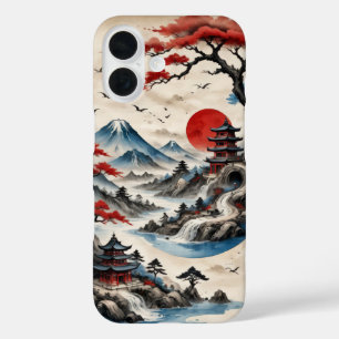 Funda iPhone 16 paisaje de Japón antiguo cubierta del período Kyot