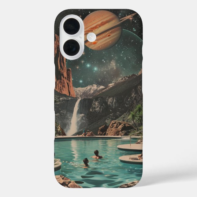 Funda iPhone 16 Paisaje de sueños cósmicos (Reverso )