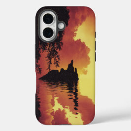 Funda iPhone 16 Paisaje dramático de puesta de sol