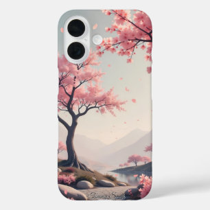 Funda iPhone 16 Paisaje Dreamy Cherry Blossom