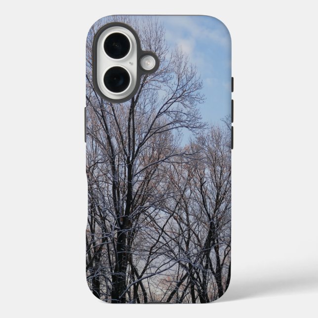 Funda iPhone 16 Paisaje natural de la mañana de invierno III (Reverso )