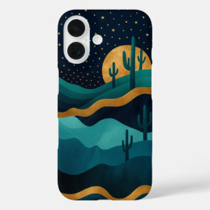 Funda iPhone 16 Paisaje nocturno del Desierto Dorado - Resumen del