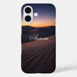 Funda iPhone 16 Paisaje realista de dunas del desierto al crepúscu