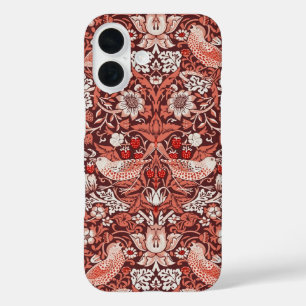 Funda iPhone 16 Pájaro de Terracota William Morris Strawberry Thie