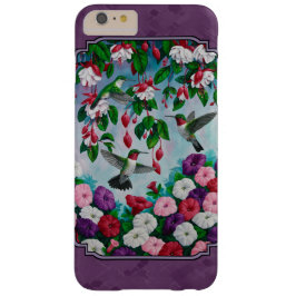 Funda iPhone 16 Pájaros Hummingbirds and Flowers Purple