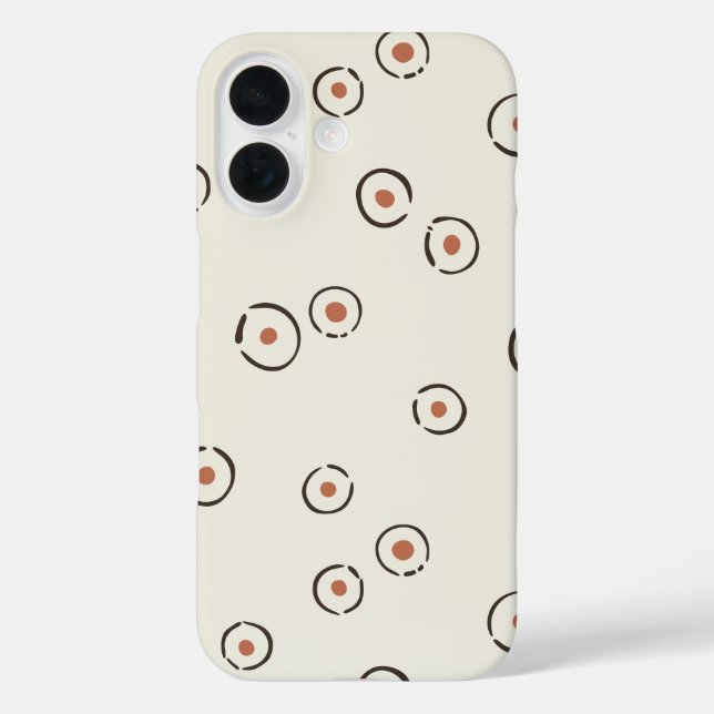 Funda iPhone 16 Paleta Retro Abstracta de Lunares Orgánicos (Reverso )