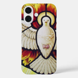 Funda iPhone 16 paloma del Espíritu Santo vidriera