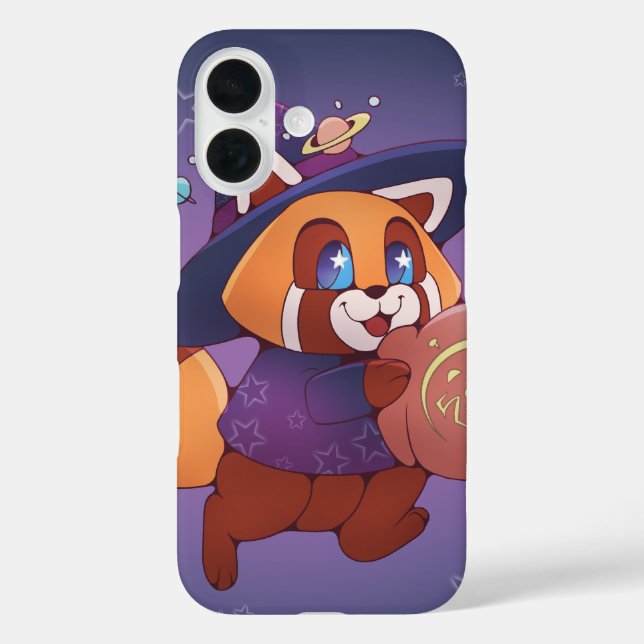 Funda iPhone 16 Panda espacial Halloween (Reverso )
