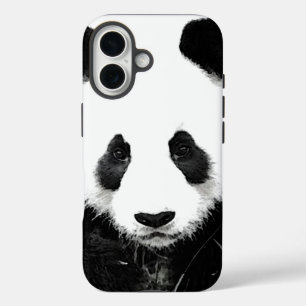 Funda iPhone 16 Panda Pop Art Black & White