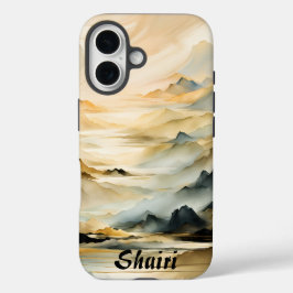Funda iPhone 16 Panorama de montaña abstracto