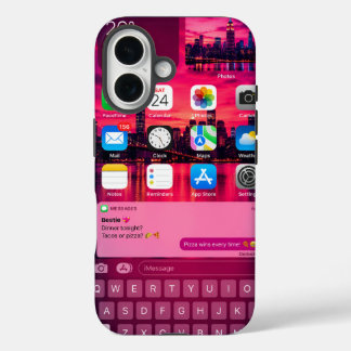 Funda iPhone 16  Pantalla de inicio de iPhone realista Atardecer e