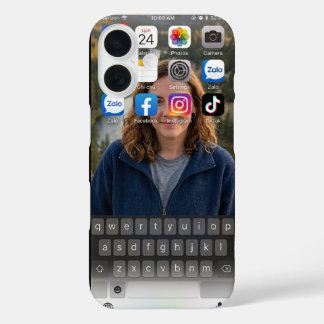 Funda iPhone 16  Pantalla de inicio de iPhone realista Lago de mon