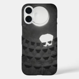 Funda iPhone 16 Panteón Cráneo Ligero Roma Italia Negro y Blanco