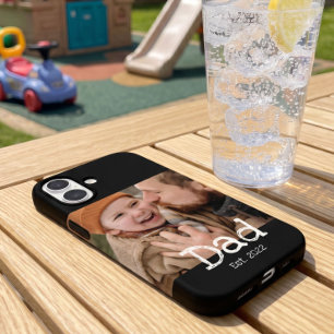 Funda iPhone 16 Papá Establecido Foto Blanco Divertido Texto Negro