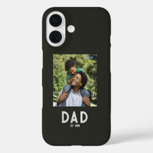 Funda iPhone 16 Papá Estableció Regalo de Foto Blanca Día del Padr