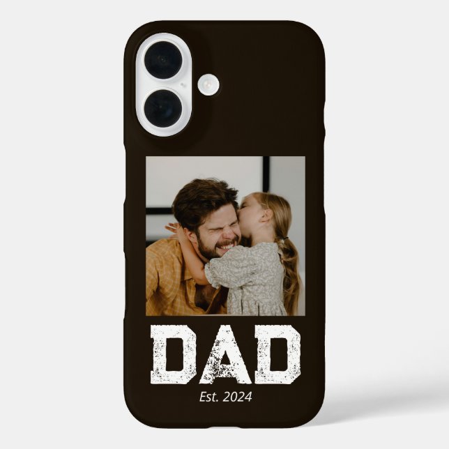 Funda iPhone 16 Papá Negro Estableció Foto Negrita (Reverso )