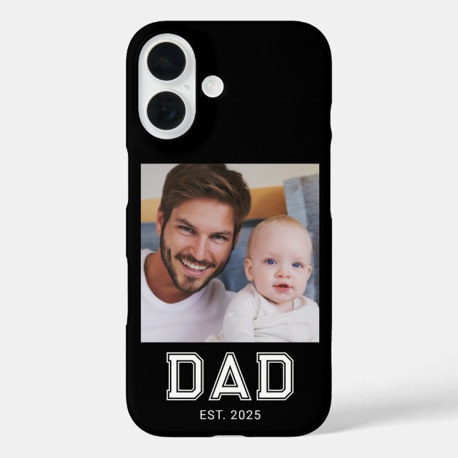 Funda iPhone 16 Papá Negro Estableció Foto Negrita (Reverso )