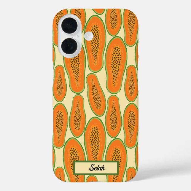 Funda iPhone 16 Papaya jugosa personalizada (Reverso )