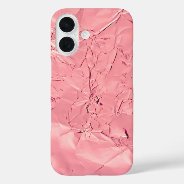 Funda iPhone 16 Papel de aluminio rosa (Reverso )