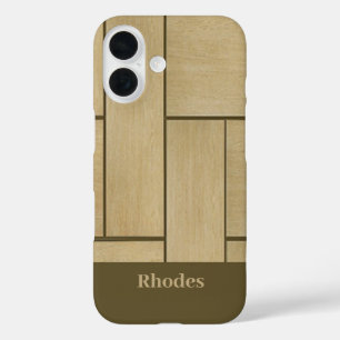 Funda iPhone 16 Papel de madera marrón