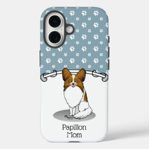Funda iPhone 16 Papillon Mom Pap Mom (blanco y estable) Cute Dog M