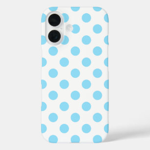 Funda iPhone 16 Paquetes de polka azul y blanco Funda-Mate iPhone