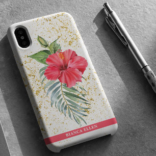 Funda iPhone 16 Paracaídas de oro floral tropical