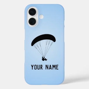 Funda iPhone 16 Paraglider contra Blue Sky, agregue su nombre a es