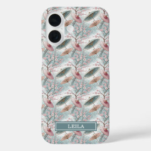 Funda iPhone 16 Paraguas Japonés Sakura con Patrón Monogramado