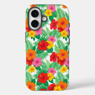 Funda iPhone 16 Paraíso de Hibisco Tropical Floral Vibrante de V