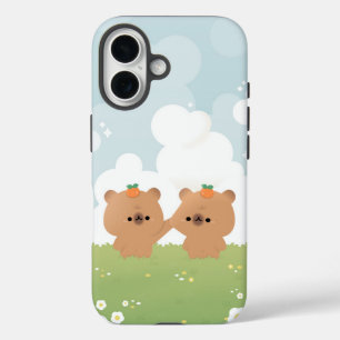 Funda iPhone 16 Pareja de Capibara romántica