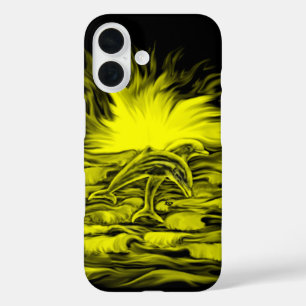 Funda iPhone 16 Pareja delfín al sol