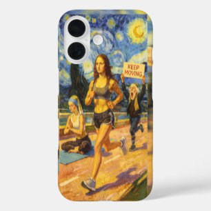 Funda iPhone 16 Parodia de Mezcla de Arte y Fitness Fino Corriendo