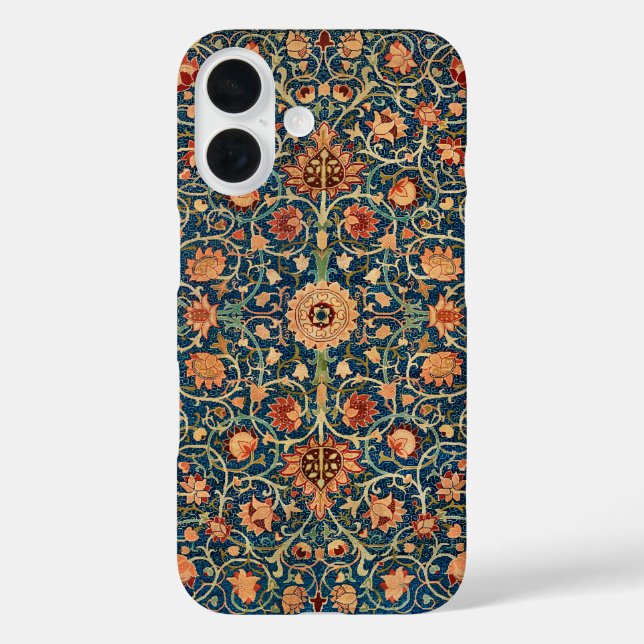 Funda iPhone 16 Parque Holland por William Morris, arte de la alfo (Reverso )