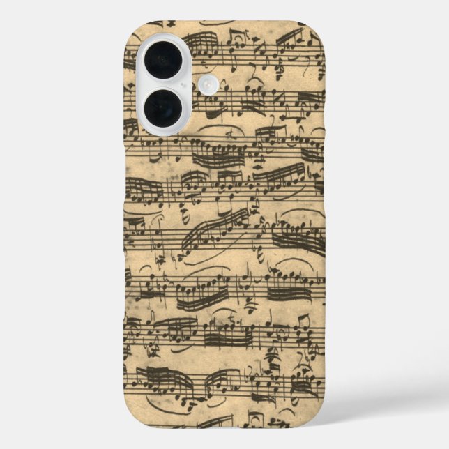Funda iPhone 16 Partituras de JS Bach (Reverso )