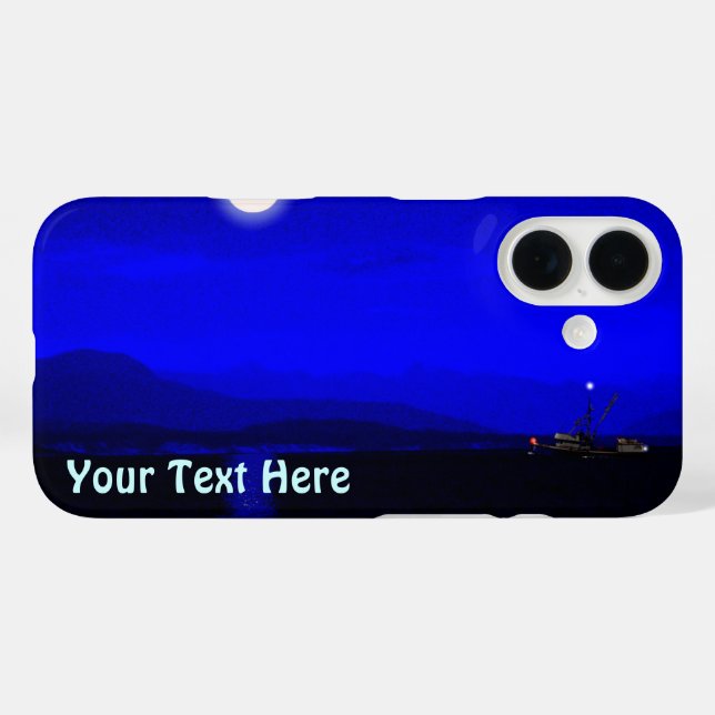 Funda iPhone 16 Pasaje con luz de la luna (Reverso (Horizontal))