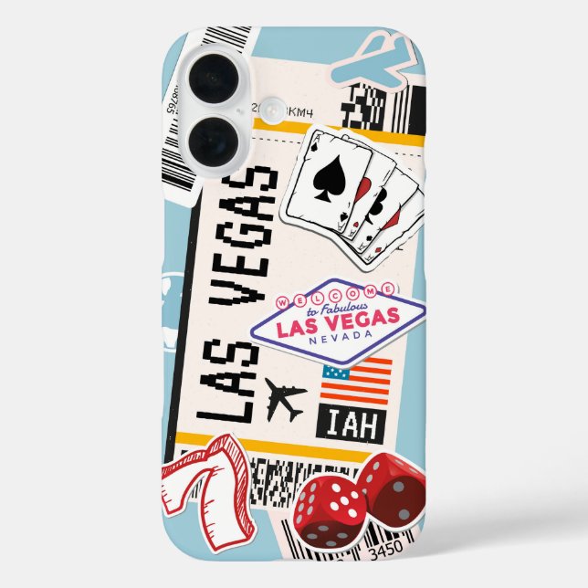 Funda iPhone 16 Pase de embarque de Las Vegas (Reverso )