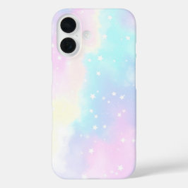 Funda iPhone 16 Pastel Cloudy Sky with Stars Dreamy Design