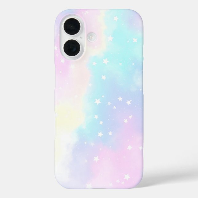 Funda iPhone 16 Pastel Cloudy Sky with Stars Dreamy Design (Reverso )