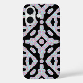 Funda iPhone 16 Pastel Colored Squiggly Discs Symmetrical Pattern