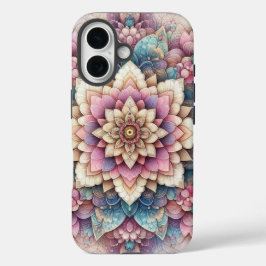 Funda iPhone 16 Pastel Floral Mandala Bliss