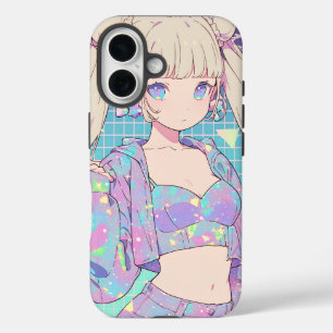 Funda iPhone 16 Pastel Galaxy Elf — Moda de la rejilla de la onda 