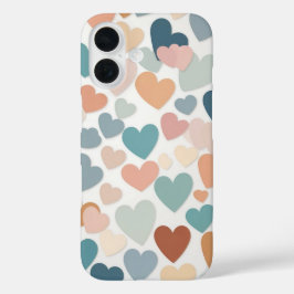Funda iPhone 16 Pastel Hearts Delight