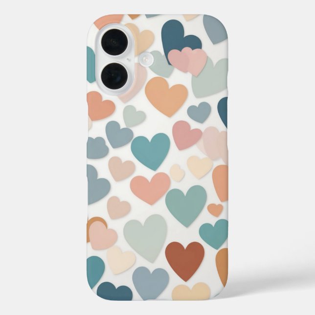 Funda iPhone 16 Pastel Hearts Delight (Reverso )