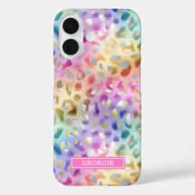 Pastel Iridescent Leopard Print Monogrammed