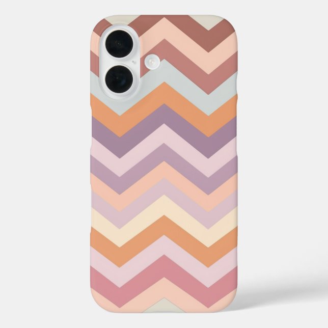 Funda iPhone 16 Pastel Multicolor Chevron Zigzag Boho Geométrico (Reverso )