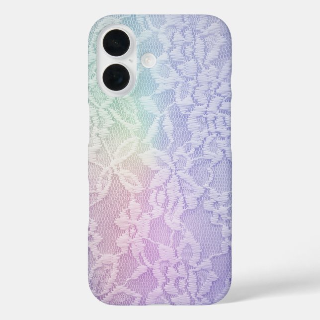 Funda iPhone 16 Pastel Rainbow Lace (Reverso )